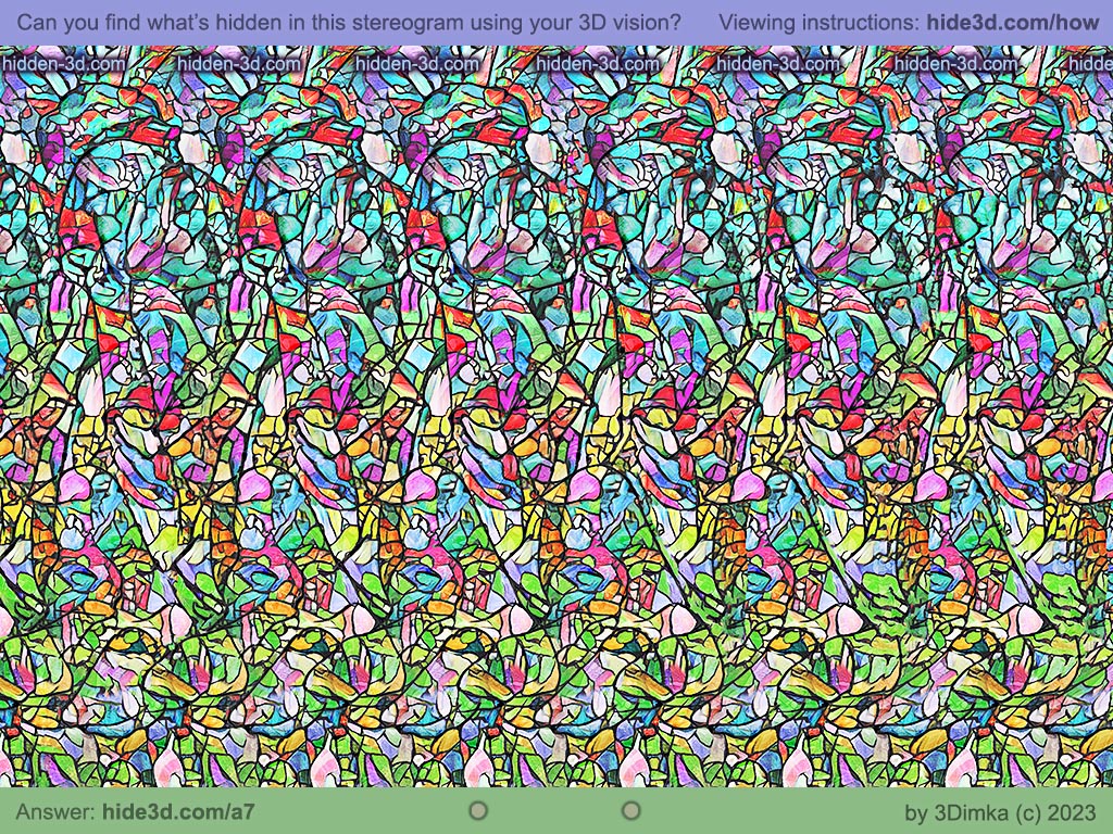 HOW DID IT GO?

Can you describe what you see?
Viewing instructions: hide3d.com/how
Answer: hide3d.com/a7

#magiceye #opticalillusion #3dimka #ステレオグラム #マジックアイ #立体图 #stereogram
