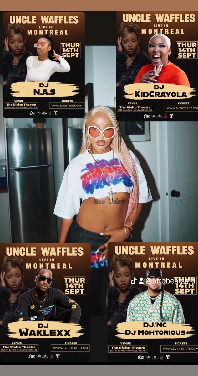 AfrobeatsMTL's tweet photo. Couple of days to go before Uncle Waffles Live in Montréal. Few tickets left on eventbrite. @unclewaffffles @waklexx @itsMohtorious @kidcrayola @nasthedjbaby 

https://t.co/i5ZULE9Qjo

#unclewaffles #afrobeatsmtl #afrobeats #amapiano #queenofamapiano #montreal #dj #livemusic https://t.co/3xF59txH6N