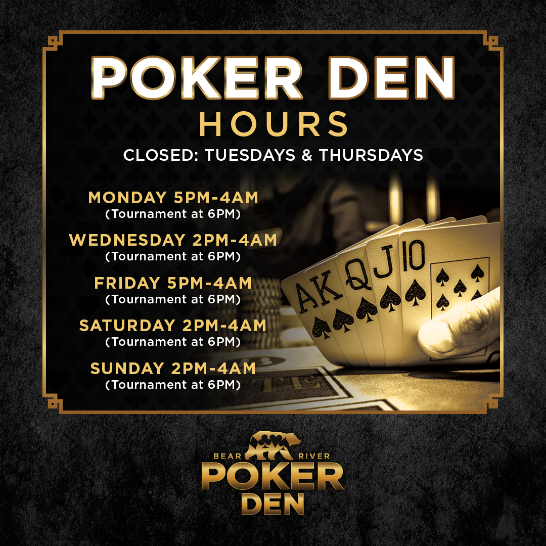 Calling all Poker Players! We are now hosting poker tournaments every day of the week but Tuesday &amp; Thursday! 🃏♠️ The Poker Den is also open until 4am each night, for those late-night poker fans! 🦉🌙 What are you waiting for? #untamedwinning