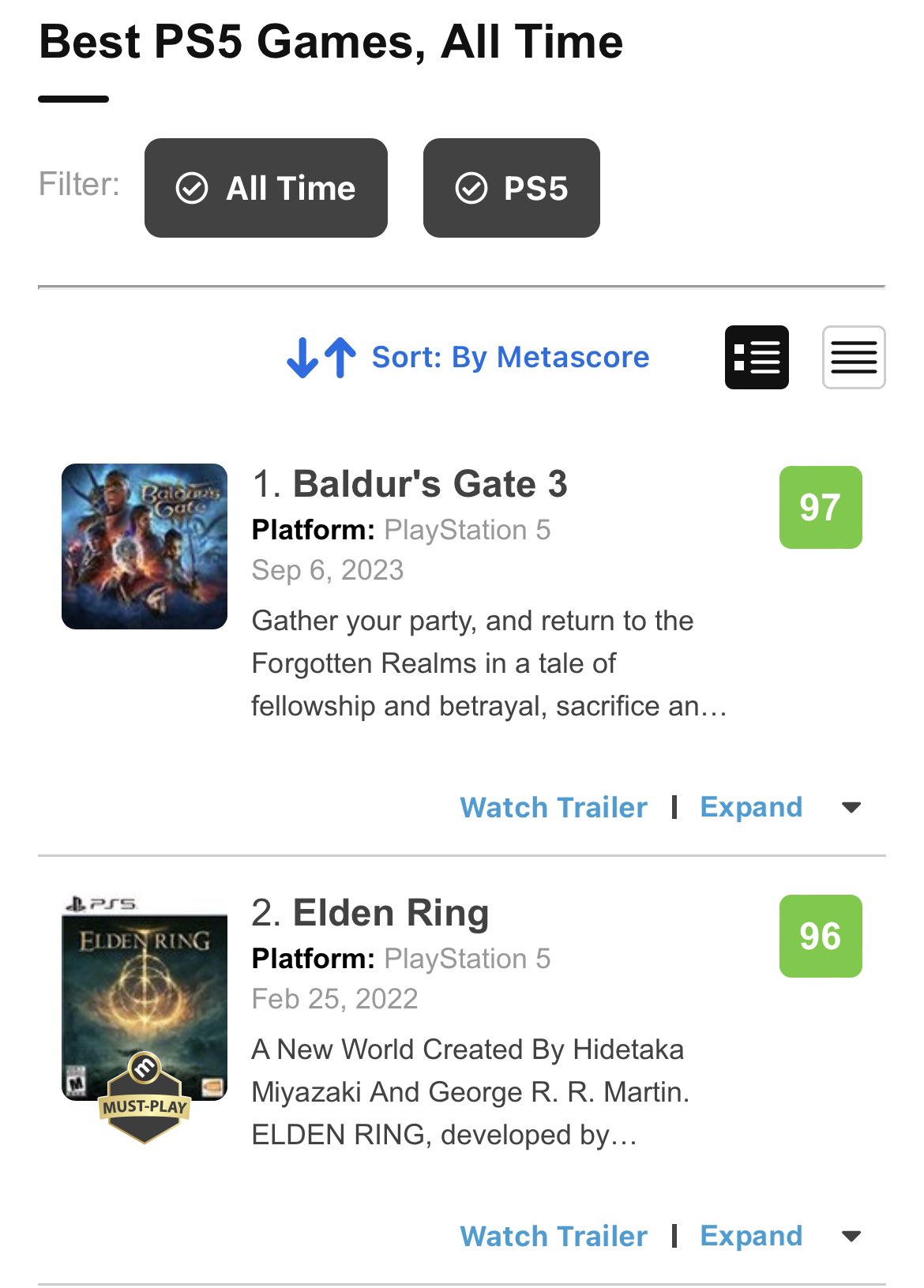 Hunter 🎮 on X: Baldur's Gate 3 is the highest-rated #PS5 game of