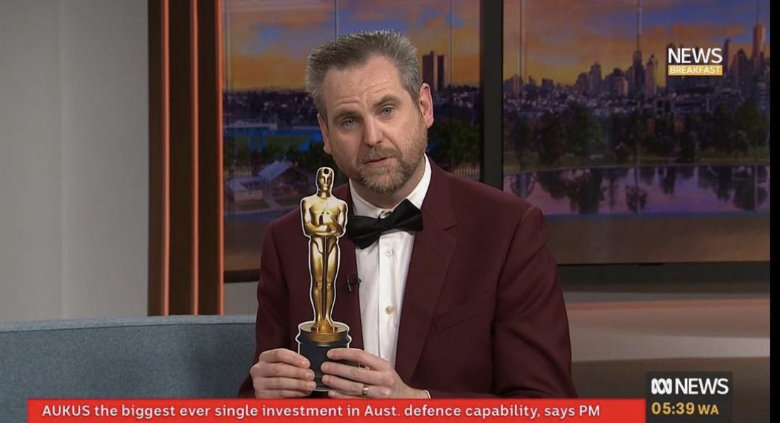 And the Oscar for best movie reviewer on TV goes to…..<a href="/ZakHepburn/">Zak Hepburn</a>! Today we are celebrating his 10th anniversary of talking movies on News Breakfast. Love your work, Zak! 🎥📺🎉