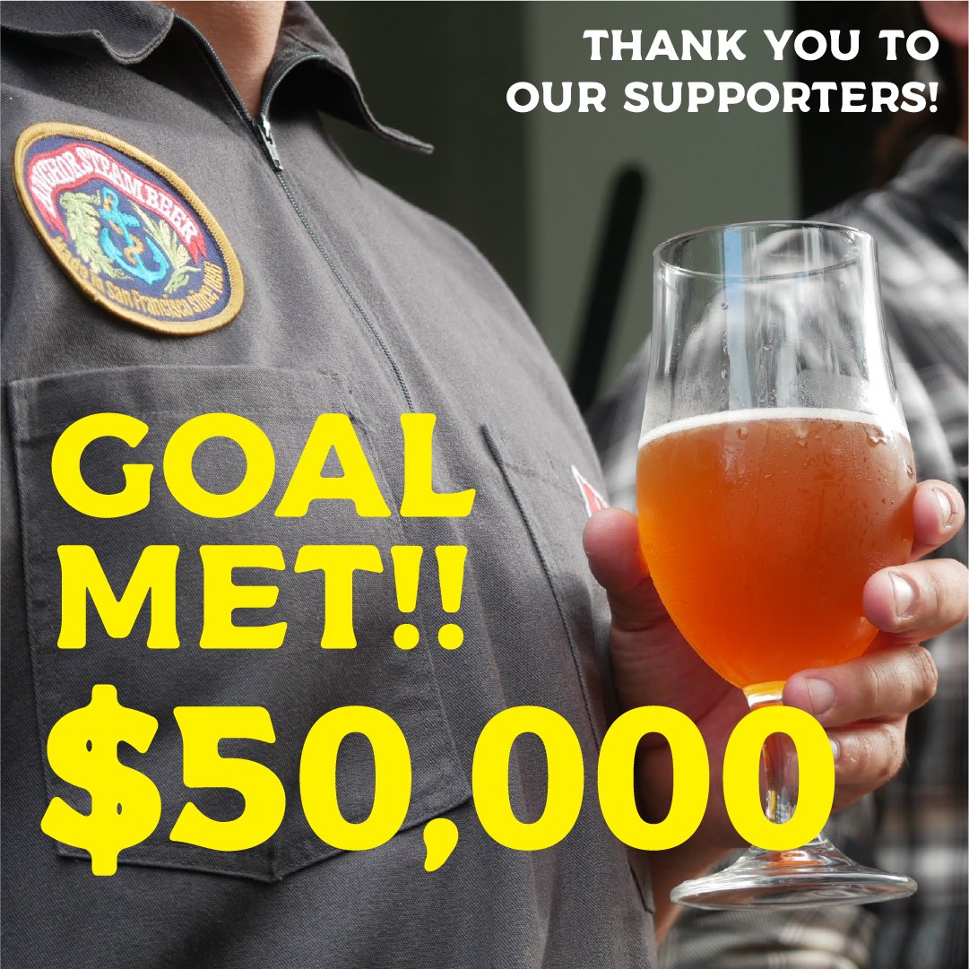 anchorunionSF's tweet photo. We’ve hit our goal in less than three days! While this won’t pay for the brewery itself, it does help us in legal and miscellaneous fees to get grounded in the fight. If you would like to donate still the link is: “https://t.co/VPfhzQCI91” Thank you for keeping us #AnchoredInSF https://t.co/8PeegJKXca