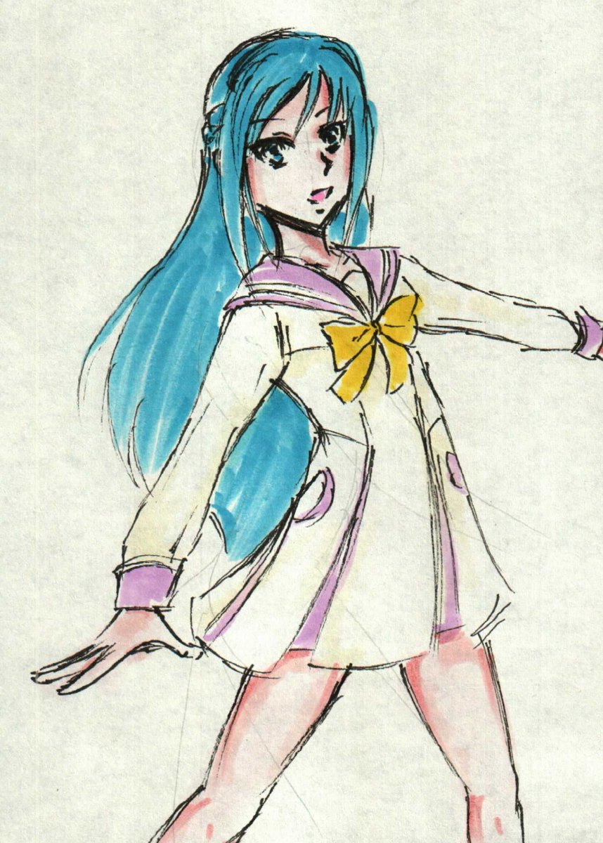 菱川六花 「#1日1六花(227)出勤前10分ドロ。 」|沖庵のイラスト