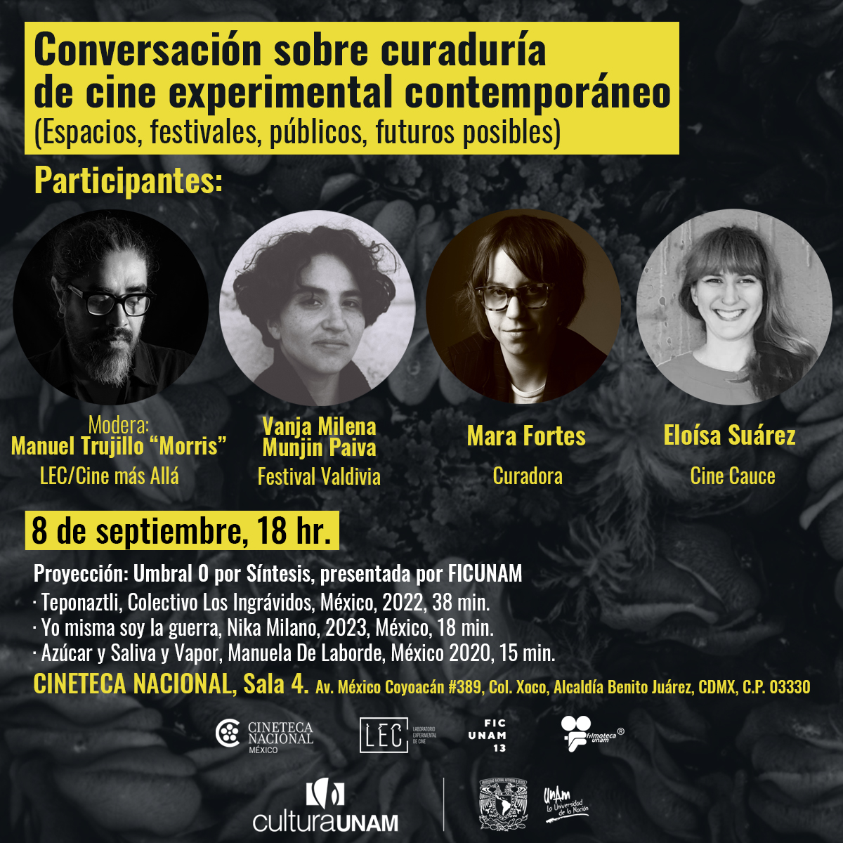 CinetecaMexico's tweet photo. ¡No faltes a esta conversación sobre curaduría de cine experimental contemporáneo! +detalles en la imagen 👇 https://t.co/kggKry6FbX