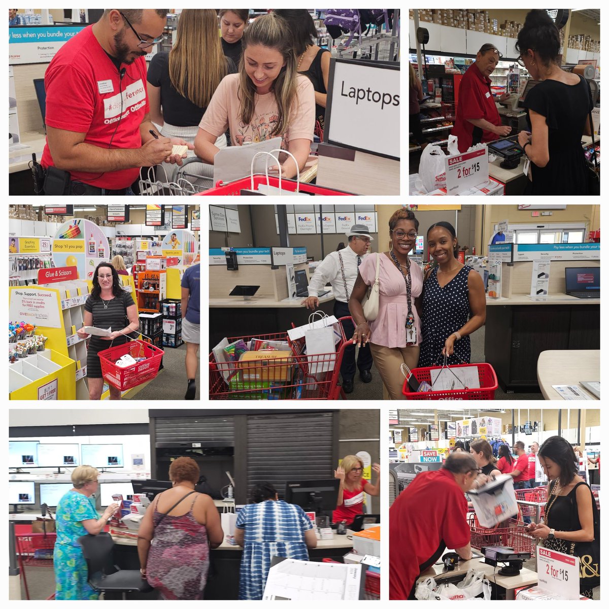 BocaRatonElem's tweet photo. Our amazing teachers shopped until they dropped! 🛍 Thank you!  @officedepot @EducationFdnPBC #StartProud https://t.co/gtfqKCWYfA