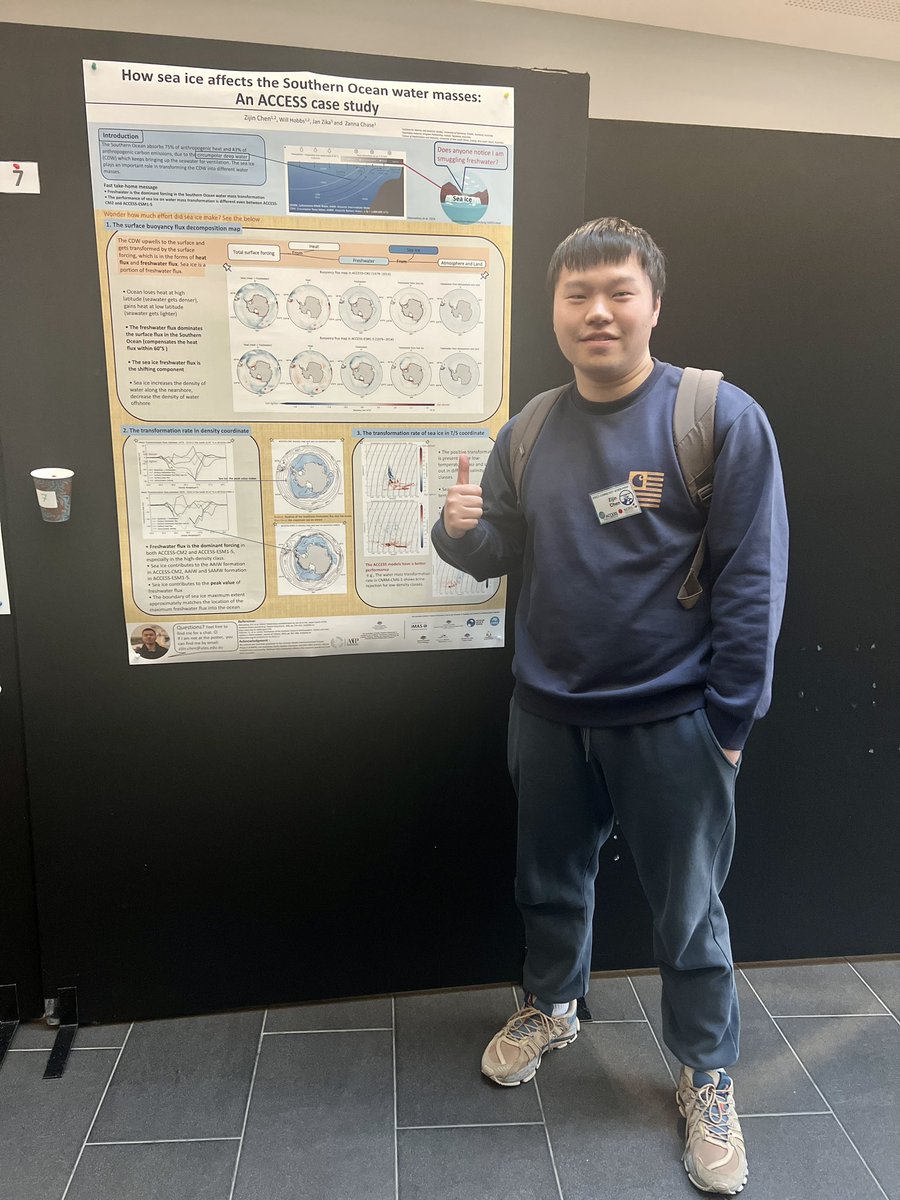 Congrats to my student <a href="/YuWang0511/">Yu Wang</a> who wins the 1st poster prize at the @ACCESS_NRI workshop. This is Yu's 1st poster ever. Congrats to Zijin Chen for the best student poster. 🎊🎉<a href="/Ant_Partnership/">Australian Antarctic Program Partnership</a>
