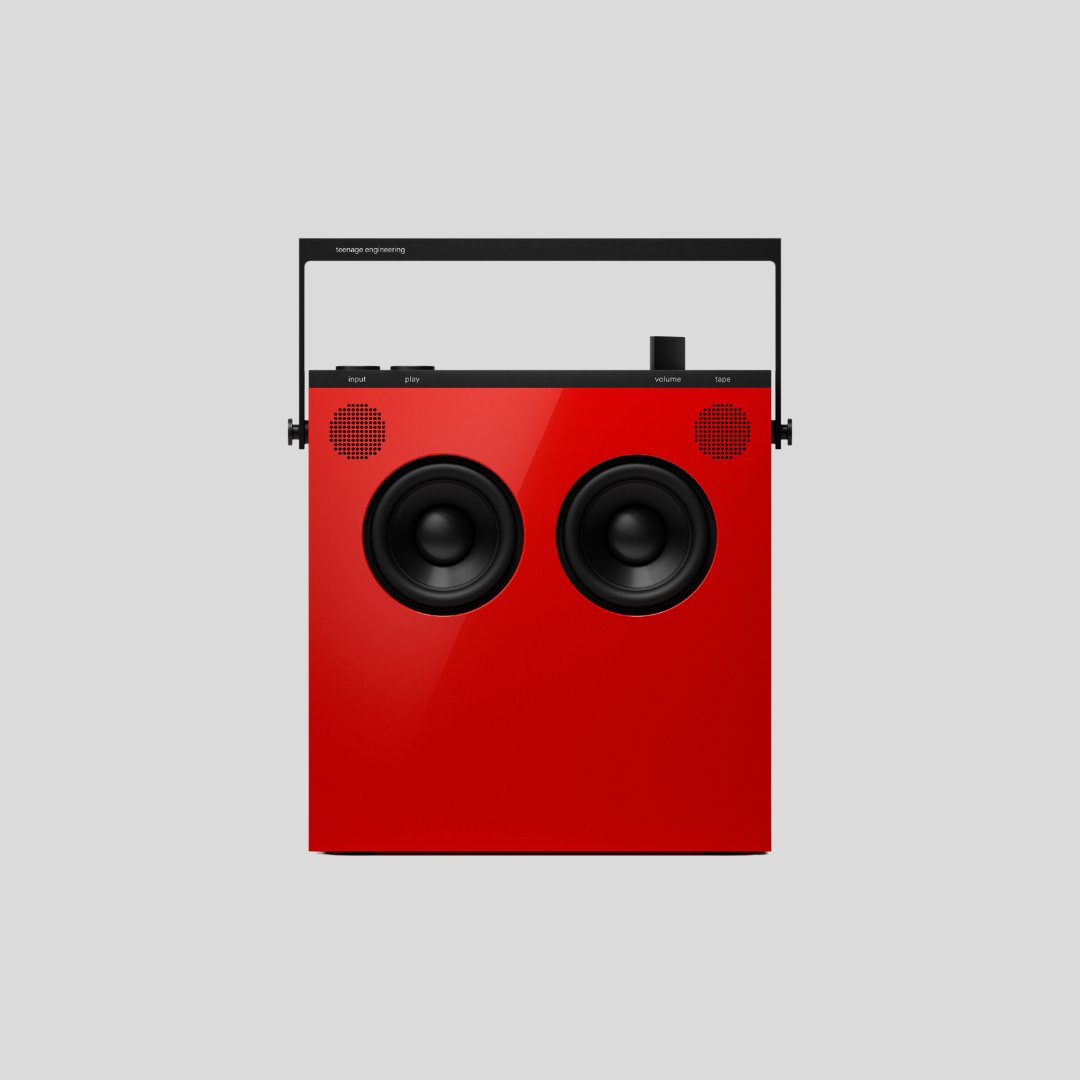 GROOVNZ's tweet photo. Teenage Engineering OB-4 Red — Only 1 left in stock! 

OB—4 features four tailor-engineered speaker elements that deliver pure quality sound and a stereo field that fills the entire room. A flow-optimised bass reflex duct has deep natural bass.

Order at https://t.co/R4RKLtGMOg https://t.co/krdBh5INGP