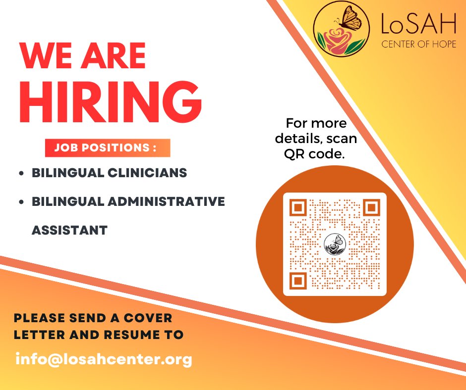 We anticipate opening this Fall. Come join a fabulous team with excellent training, supervision, and great community experiences! 

🏷️#LoSAHCenterOfHope #CommunityMentalHealth #MentalHealthMatters #CommunityStrong