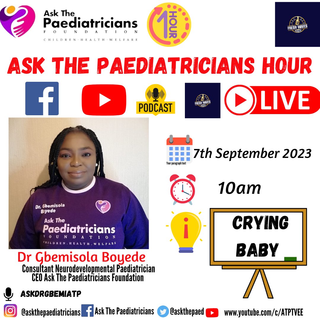 askthepaed's tweet photo. Listen to "ATP HOUR - CRYING BABY" by Ask Dr GbemiATP. https://t.co/WhkcTEVwSC https://t.co/1Imo2z9R8p