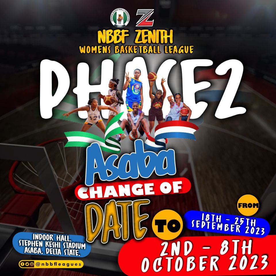 #BREAKING 
CHANGE OF DATES FOR THE SECOND PHASE OF THE ATLANTIC CONFERENCE

Following the sudden change of dates for the 2023 National Youth Games (NYG), by the Federal Ministry of Sports Development and the Delta State Sports Commission, the Second Phase of the Atlantic