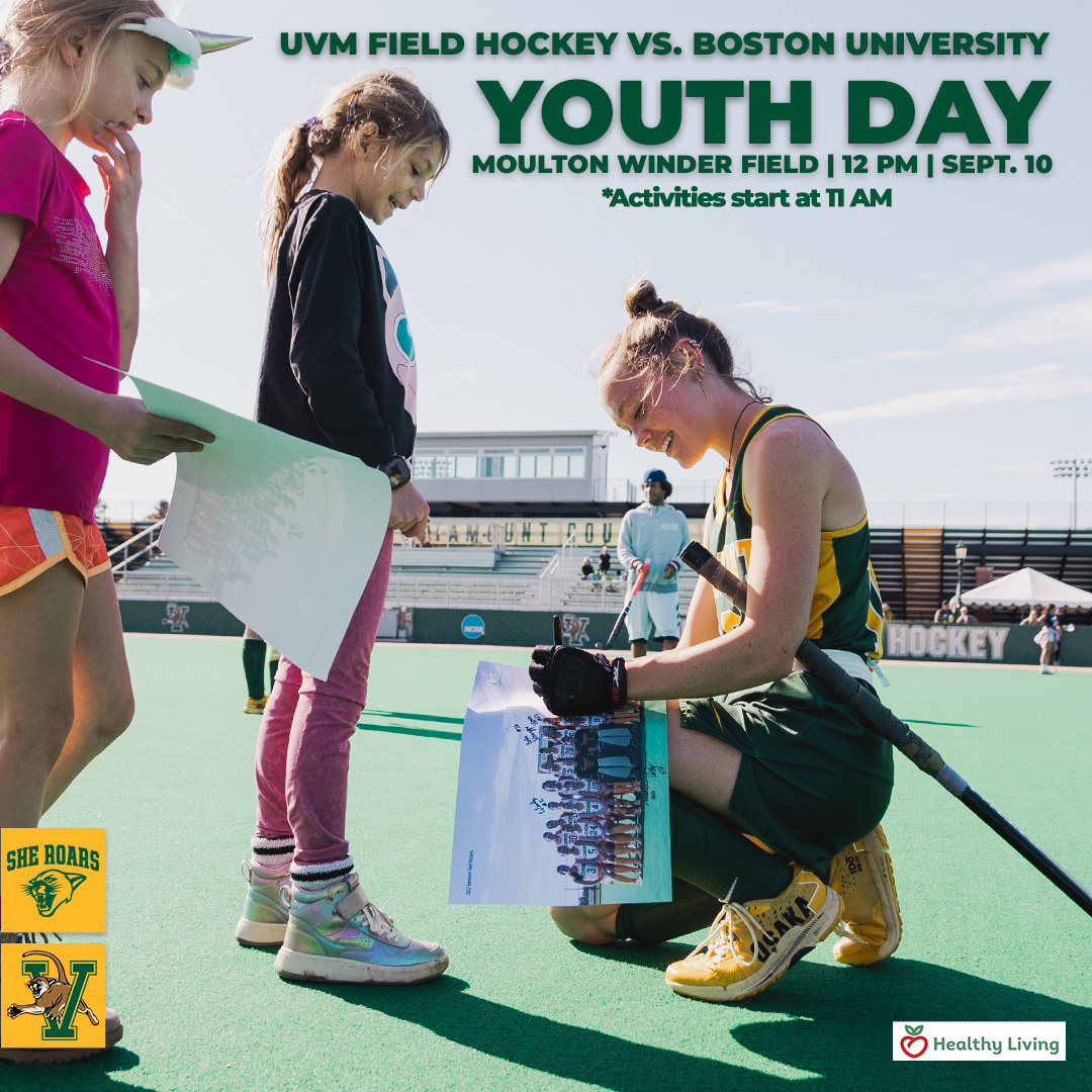 UVMathletics's tweet photo. Kids and the Cats are gonna have themselves a day!
🏑 Boston University
🗓️ September 10
⏲️ 12 p.m.
📢 Postgame Pass with the Cats
😼 #LetsRally I @UVMfieldhky I @HealthyLivingVT I @sheroars_uvm https://t.co/g5iHCsOhqZ