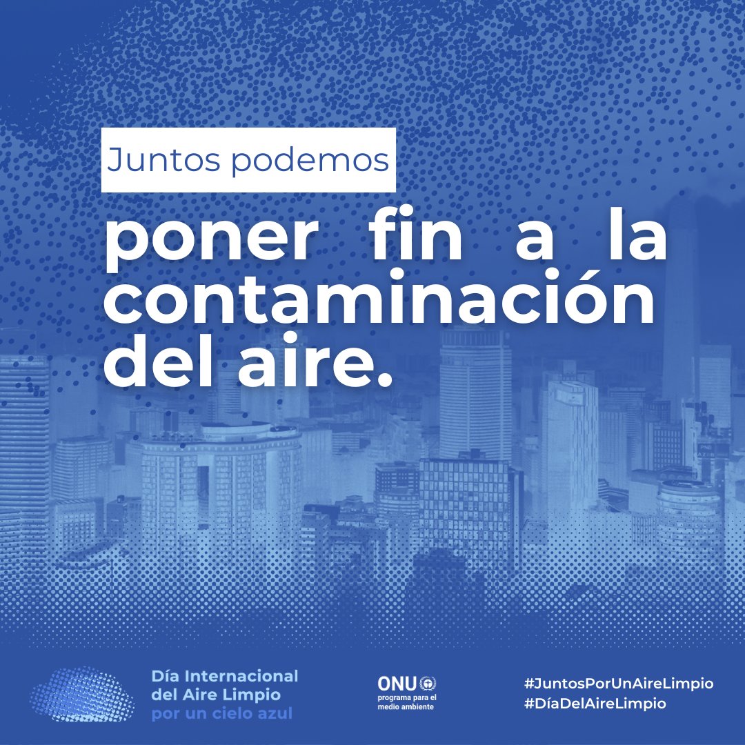 Acabar con la contaminación del aire no es una tarea sencilla.

A través de alianzas, inversiones y cambios sistémicos, podemos trabajar #JuntosPorUnAireLimpio y forjar un mundo más seguro y limpio para las generaciones venideras.

Súmate #DíaDelAireLimpio
cleanairblueskies.org/es/participa/g…