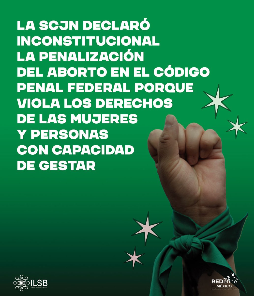 ¡Septiembre llegó con todo! Hoy es un día histórico en el avance de los derechos sexuales y reproductivos 💚🌊🎉
Nuestro reconocimiento a <a href="/GIRE_mx/">GIRE</a> por su trabajo impulsando el amparo que lo hizo posible.
#SeptiembreVerde