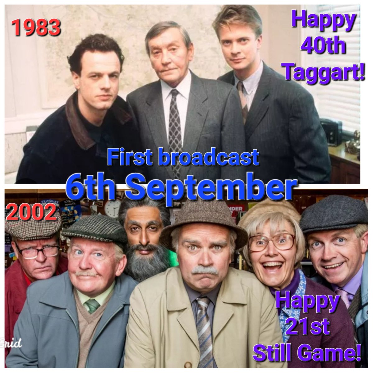 Two great Scottish TV institutions celebrating significant anniversaries today. Its a ruby ♦️ for Taggart, and the Key to the Door 🗝  for Still Game! #Taggart #StillGame #ScottishTV #TheresBeenAMurder #JackAndVictor #40th #21st #MarkMcManus