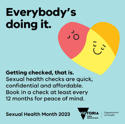 Kelly__Sykes's tweet photo. Happy Sexual Health Month. Everybody's doing it - getting checked, that is. Sexual health checks are quick, confidential and affordable. Book in a check at least every 12 months for peace of mind. https://t.co/f7XH1XLG6e