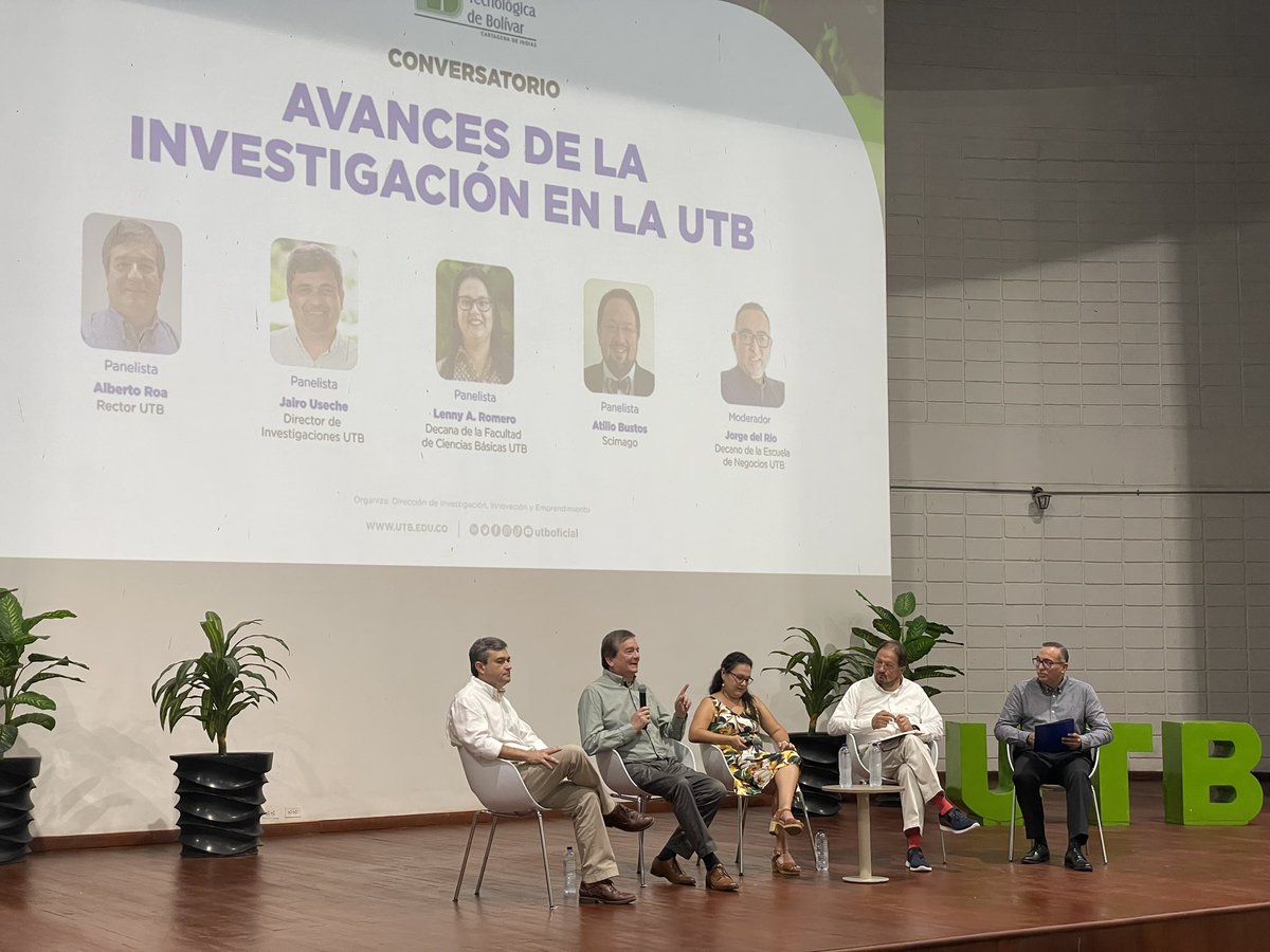 Hoy estuvimos realizando el conversatorio #AvancesDeLaInvestigaciónEnLaUTB donde se conocieron los aportes y contribuciones que ha generado nuestra Institución a través de diversos aspectos que confluyen en términos de investigación y ciencia a lo largo de los últimos años. #UTB