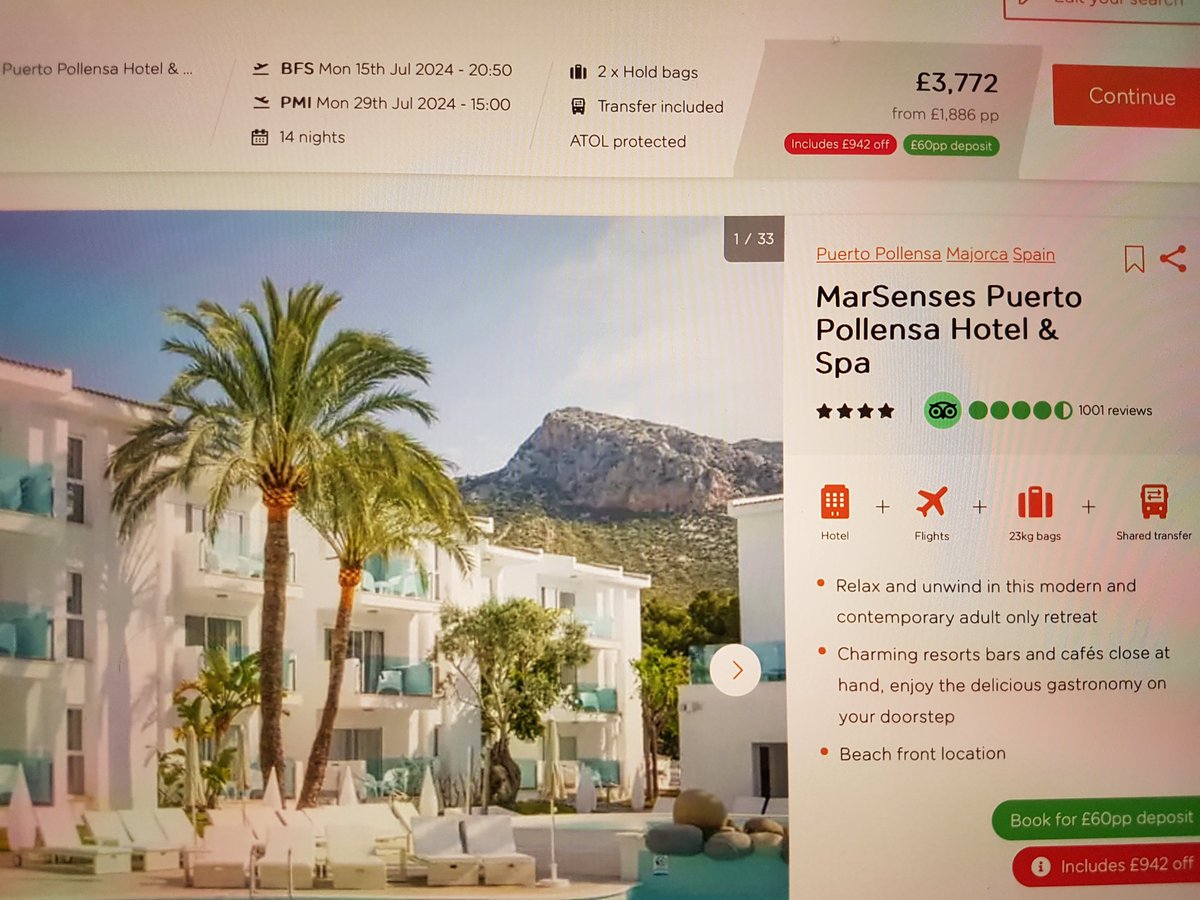 caldwell1811's tweet photo. @easyJetholidays this seems to be quite misleading advertising. I have went here the last 2 years with EJ. Been around 3k for 2 adults. I looked at 2024 price a couple of days ago and it had went up £1k to around £4100! Now an alleged £942 'discounted' price of £3772. Explain? https://t.co/Qh4MAhet8t