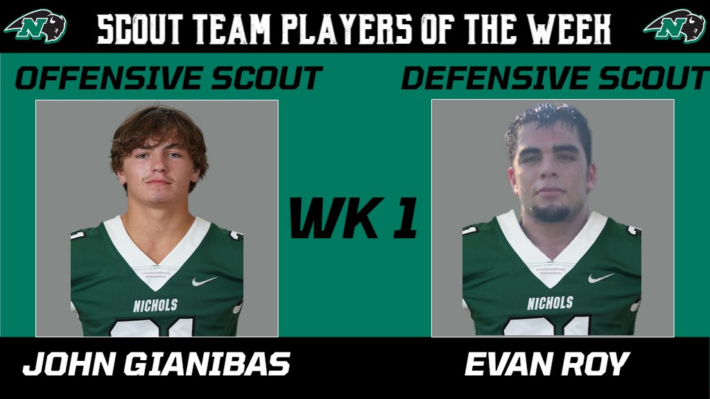NicholsBisonFB's tweet image. Shout out to these Bison for getting Scout Team Players of the Week🦬🦬🦬

 John Gianibas
Evan Roy