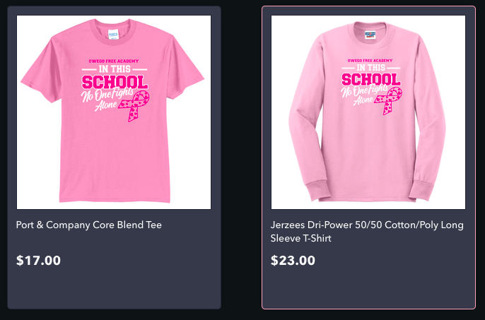 OFA Sports Boosters is offering the following Webstore items to wear at OFA Pink Out Events in October!

…ortsboosterspinkout2023.itemorder.com/shop/home/

Deadline: Sunday, September 17, 2023 (11:59 PM EDT)