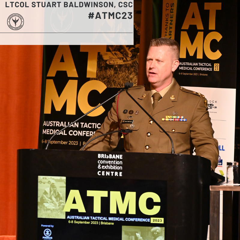 #ATMC23 Master of Ceremonies, LTCOL Stuart Baldwinson , CSC has formally opened the Australian Tactical Medicine Conference 2023 to a full auditorium of over 400 delegates to commence an incredible two days of networking and engagement. Thanks for joining us on this journey.