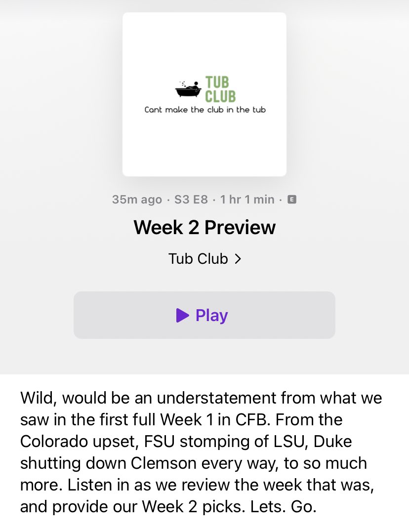 TubClubBB's tweet photo. Week 2 is LIVE!! An incredible first “full” college football slate last week and looking just as great for Week 2.  Let’s. Go. @bookiesbasement https://t.co/B1Z7sMeJzB
