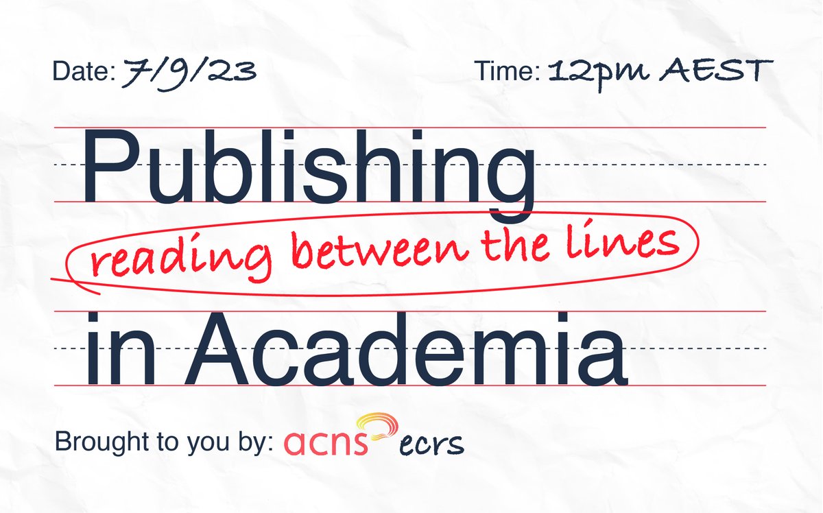 ACNS Early Career Researchers (@acns_ecr) on Twitter photo 📢 Our webinar is happening today!
Join <a href="/siminevazire/">simine vazire</a>, <a href="/willjharrison/">Will Harrison</a>, & <a href="/GinnyBarbour/">Ginny Barbour</a>
today @ 12pm for some publishing ‘between the lines’ insights. #ECR
🗓️ Today (7 Sep), 12pm - 1pm AEST!
👉🔗 uqz.zoom.us/w/85214879954
We hope to see you there! 🙂 📢 Our webinar is happening today!
Join <a href="/siminevazire/">simine vazire</a>, <a href="/willjharrison/">Will Harrison</a>, & <a href="/GinnyBarbour/">Ginny Barbour</a>
today @ 12pm for some publishing ‘between the lines’ insights. #ECR
🗓️ Today (7 Sep), 12pm - 1pm AEST!
👉🔗 uqz.zoom.us/w/85214879954
We hope to see you there! 🙂
