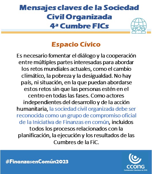 #FinanzasenComún2023 🇨🇴 más de 40 organizaciones de la sociedad civil, comunidades y defensores de los derechos humanos de varios países se han unido para pedir a los BPD del🌎 #DerechosenComún #FixFICS
<a href="/Forus_Int/">Forus</a>