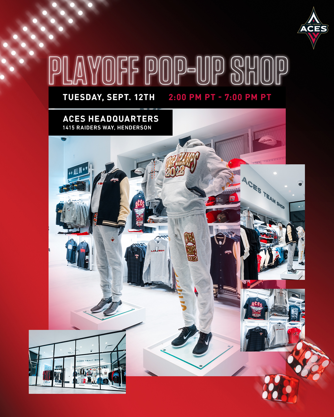 Aces Team Shop hosting pop-up with playoff gear on Tuesday