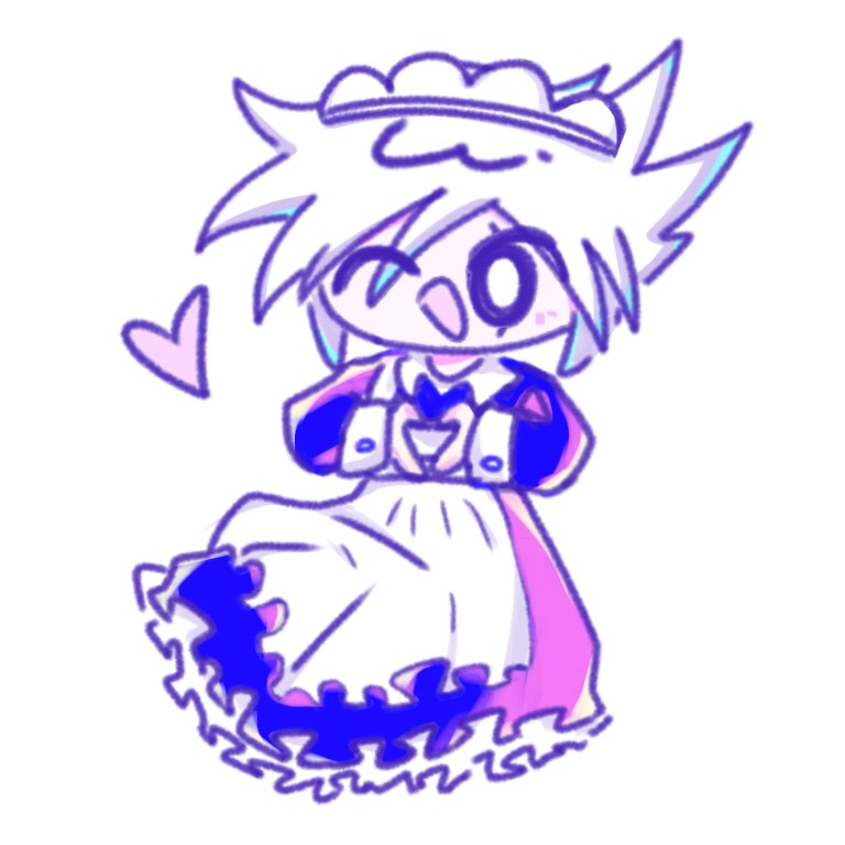 메이드복 잘 못그리는데 좋아합니다..