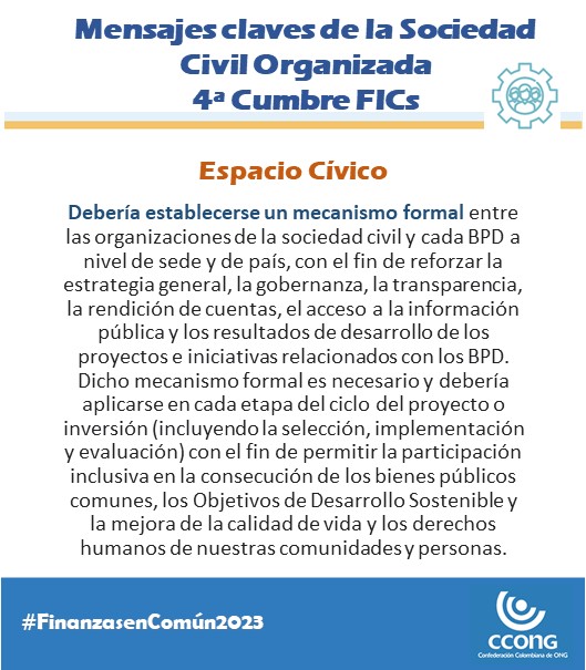 Únete a nosotros y llama a los BPD 👉 abrir espacios para la participación significativa, segura e inclusiva de las comunidades, las personas defensoras de los derechos humanos y las OSC
#DerechosenComún #FinanzasenComún2023 #FixFICS <a href="/Forus_Int/">Forus</a>