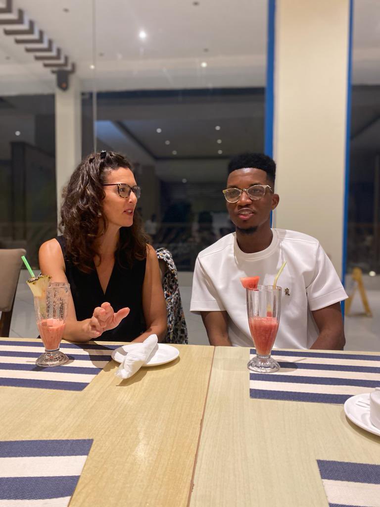 HCThompson001's tweet photo. So, tonight I was lucky enough to have dinner with the fabulous Kofi Kinaata, one of Taadi’s favorite sons. We talked music, football, Takoradi then and now. It was brilliant. 

Then I was meant to get an early night… https://t.co/qfnn3C5lwV