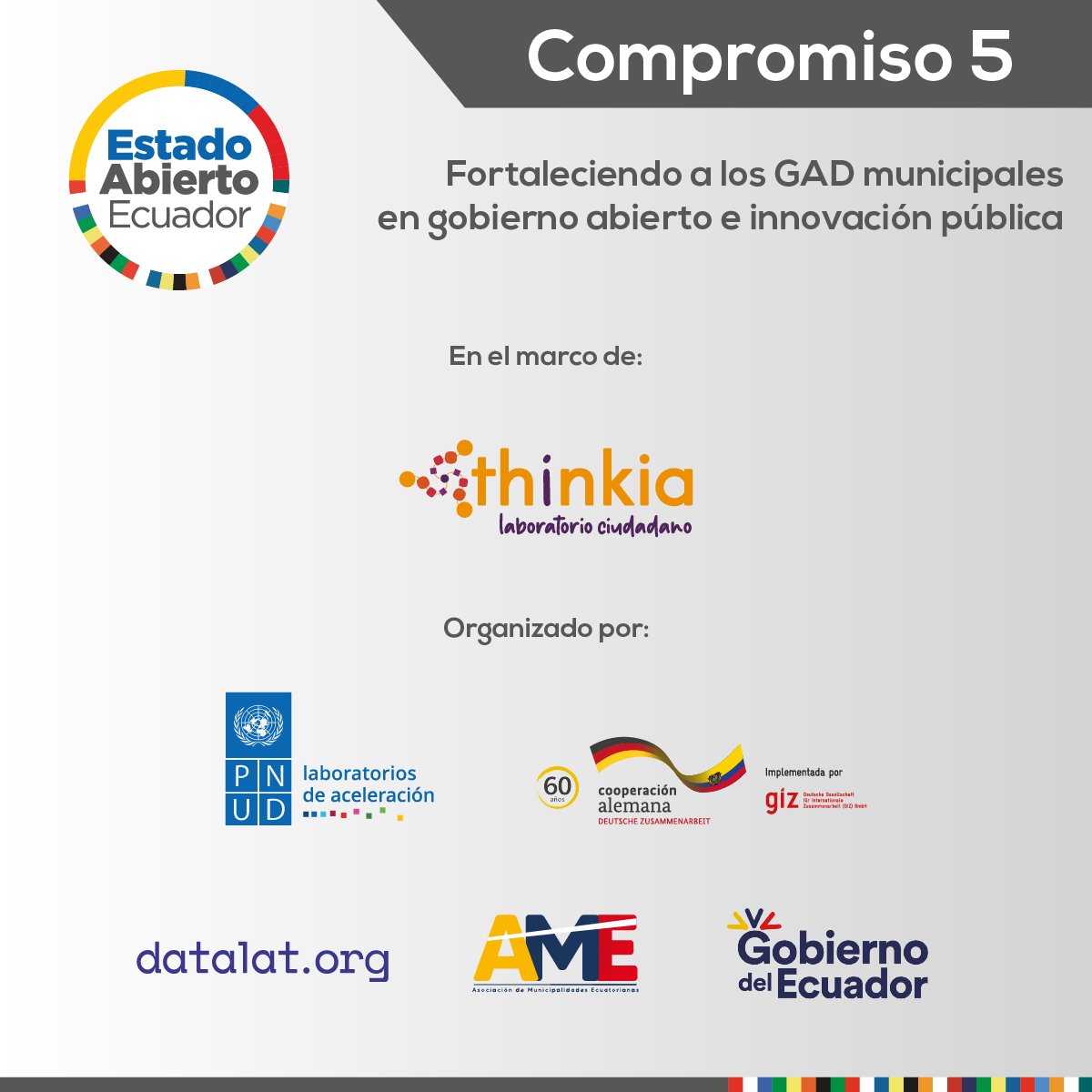 datalat's tweet photo. 🗓️ ¡Extendimos el plazo de postulación al reto #GADInnova!
Hasta el 15 de septiembre en https://t.co/qnsJCzXSrO
Con tus ideas la ciudadanía podrá recibir mejores servicios municipales.
👉 Participa por un financiamiento de USD 2.000.
#EstadoAbiertoEc
#ThinkiaLab
#GADMasAbiertos https://t.co/Z6ikgn3Wnh
