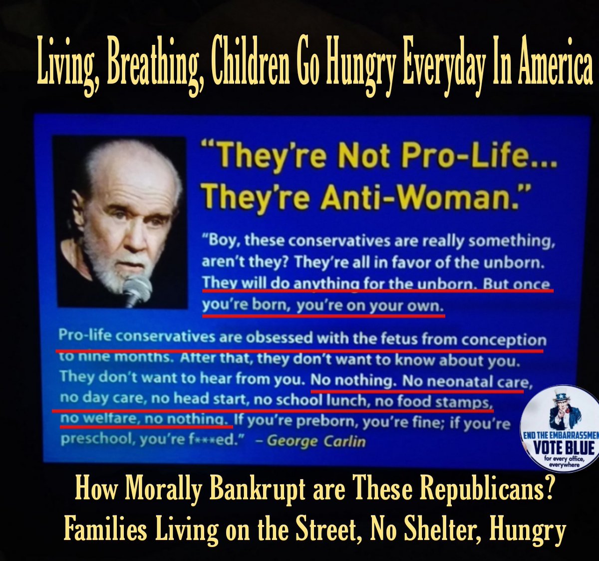 My point is, we have over 50% of children who rely on #Medicaid for #healthcare, a program serving the most impoverished, #seniors &amp; #Disabled. States are responsible &amp; due to procedural errors millions are losing coverage. Millions are food insecure &amp; only eat once a day WHY???