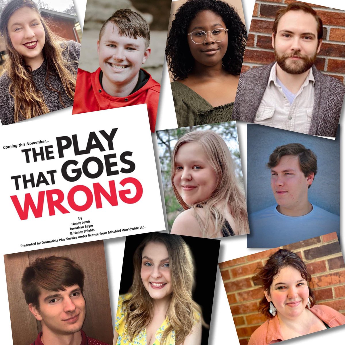 ohiou_lancaster's tweet photo. Introducing the cast for “The Play That Goes Wrong,” November 2-5, 2023 at OHIO University Lancaster Theatre.

Tickets are now on sale at https://t.co/S9DiJjydXU. https://t.co/rSL3n0zhn8