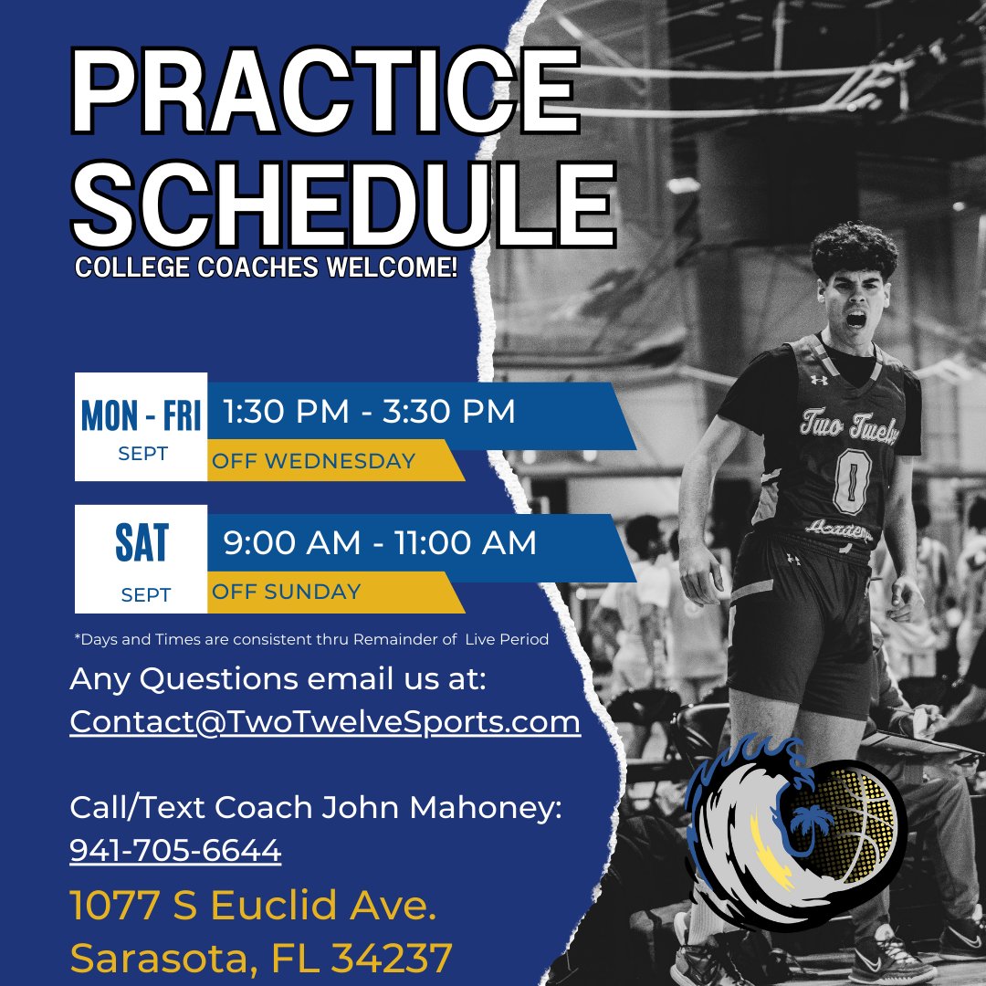 Excited to Welcome College Coaches back into our Gym. Check out our practice times - we definitely have some talent this year you wouldn't want to miss out on! #BeTheSteam