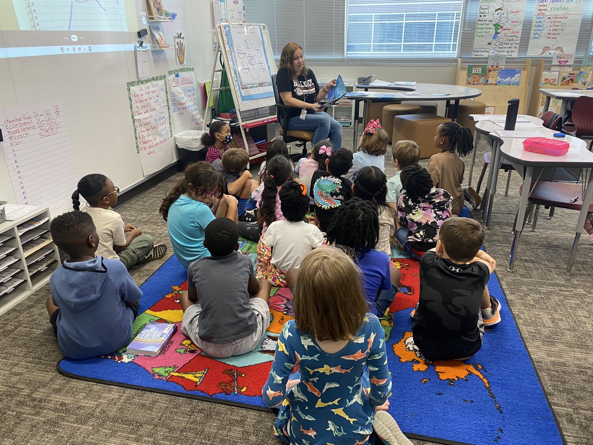 Mrs. Peters came by to read some books to us for National Read a Book Day. 📚What a treat.😁