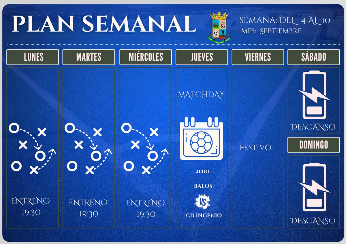PLAN SEMANAL 04-10 SEPTIEMBRE

#SeguirCreciendoCDIngenio🔵🔴