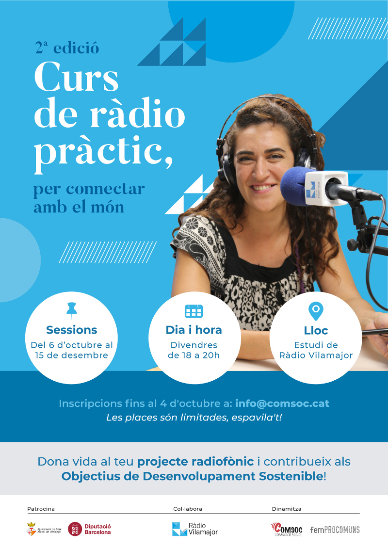 T'agrada la #ràdio? Vols fer el teu programa? 🎙️✨

El "Curs de ràdio pràctic per connectar amb el món" t'ofereix una bona experiència formativa a <a href="/radiovilamajor/">Ràdio Vilamajor</a>

📻 Coneix els detalls de la proposta ja.cat/xdnb7 i apunta't! Places limitades.

#Vilamajor #BaixMontseny