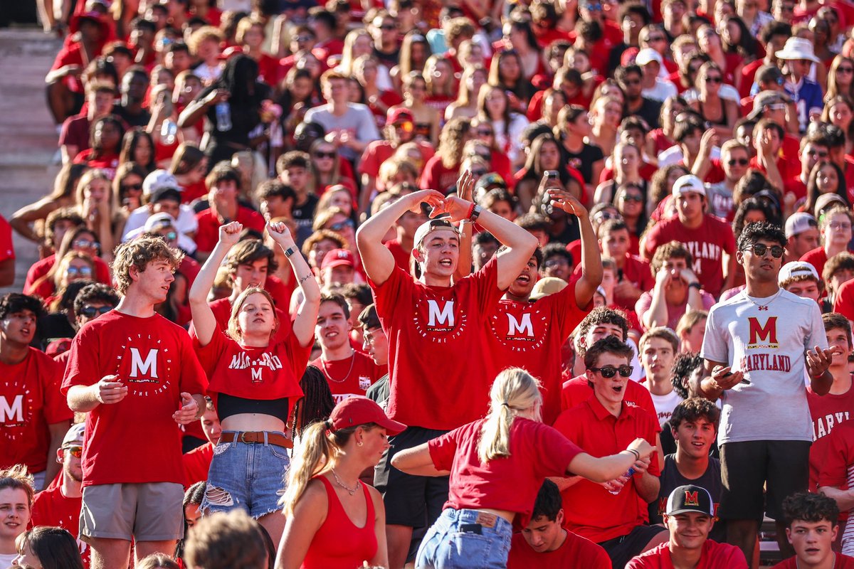 TerpsFootball's tweet photo. STUDENTS! Nearly 14K strong last week, let’s run it back Saturday! 

🎟️ https://t.co/22XcN7aNqZ https://t.co/kkc8Ft6nHO