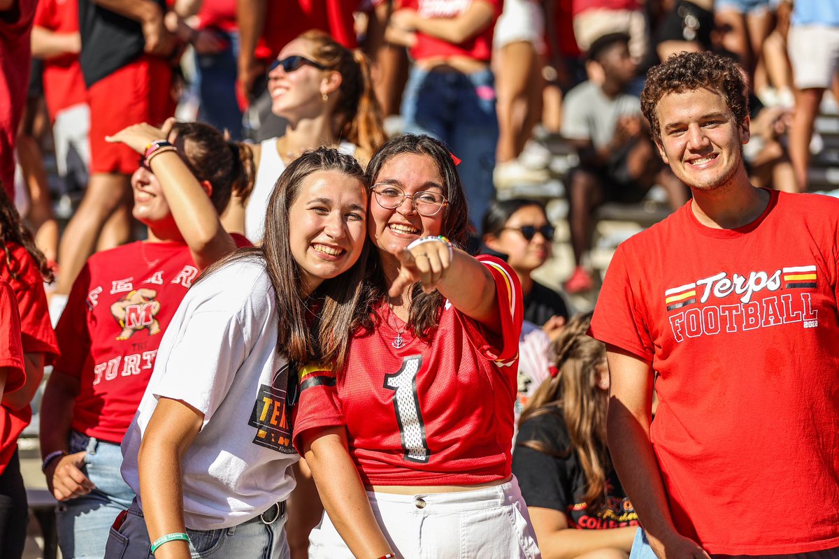 TerpsFootball's tweet photo. STUDENTS! Nearly 14K strong last week, let’s run it back Saturday! 

🎟️ https://t.co/22XcN7aNqZ https://t.co/kkc8Ft6nHO