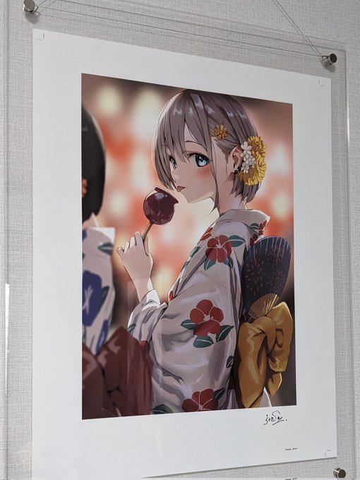 色校にもらった原画を家に飾ったった 