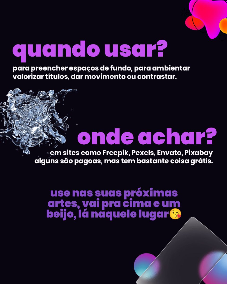 Storlabsmkt's tweet image. Fala lindeza!

Com estes elementos de composição você vai enriquecer muito mais suas artes, elas são super fáceis de usar e combinam com tudo, e aí, bora fazer artes iradas? Nós fazemos.

#design #tutorialdesign #storlabs #assets #fazedores