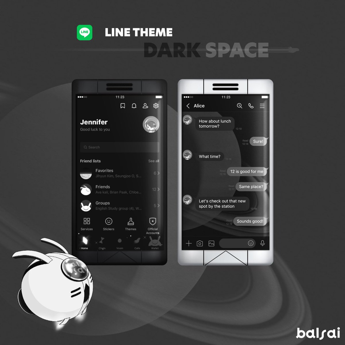 BalsaiDotArt's tweet photo. We now have @LINEjp_official Theme 
for Dark Mode Lover 🖤🪐

Download here
https://t.co/kd0SspYkcR

#LINE #LINEtheme
#LINE着せかえ #LINEきせかえ
#BalsaiNFT https://t.co/43zyyysKIA