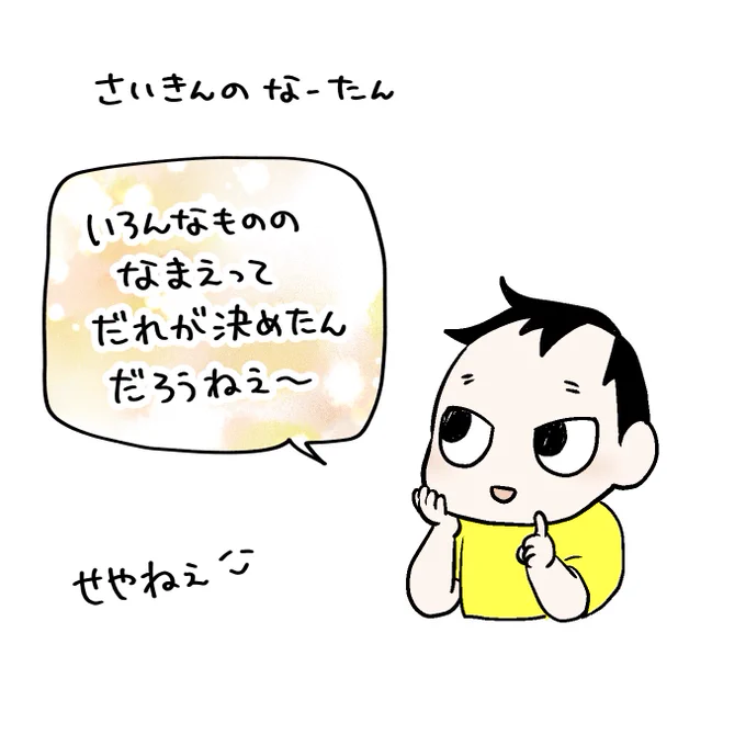 いろんなもののなまえ
そう思う君の感性よ✨
#育児漫画 #育児日記 #なーたん育児記録 #男の子ママ  #ほぼにちなーたん #2016oct_baby 