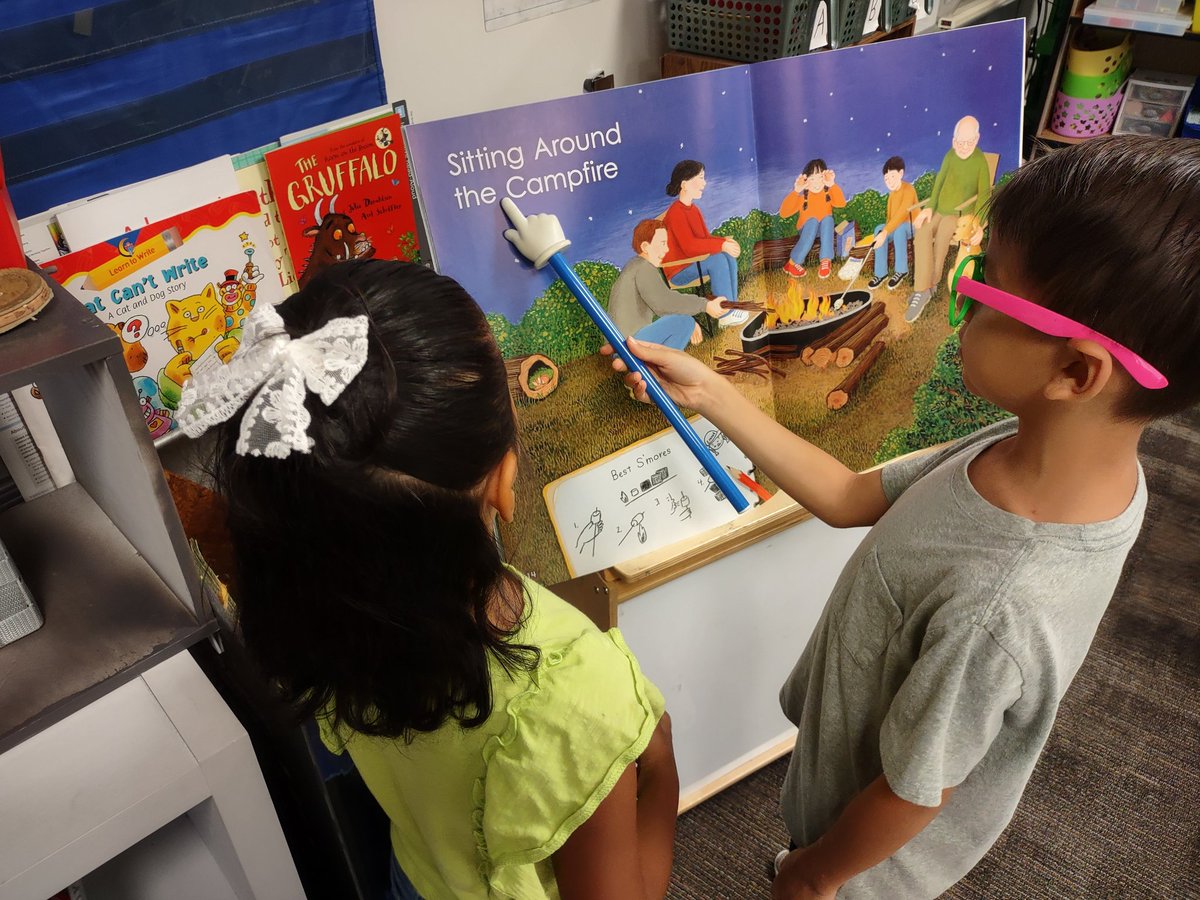 Purposeful literacy stations don't have to be complicated! A cool pair of glasses, pointer, &amp; a previously shared selection of big books are a great option for partner reading. Opportunities to reread texts increase comprehension, fluency and confidence! <a href="/HumbleISD_HE/">Humble Elementary</a>