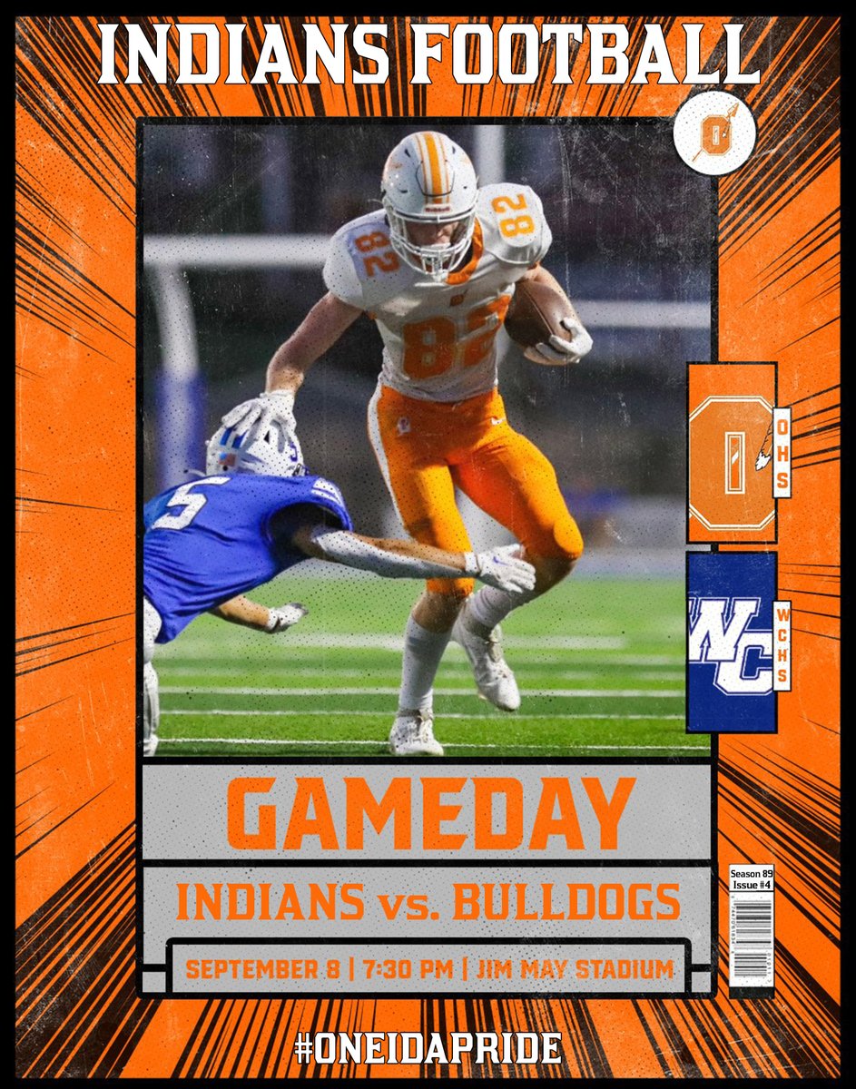 It's game night and its Homecoming! The Indians host the Bulldogs of Wartburg in region action tonight at Jim May Stadium. Kickoff slated for 7:30 pm with Homecoming festivities to be held at halftime! Good luck Indians! #OneidaPride