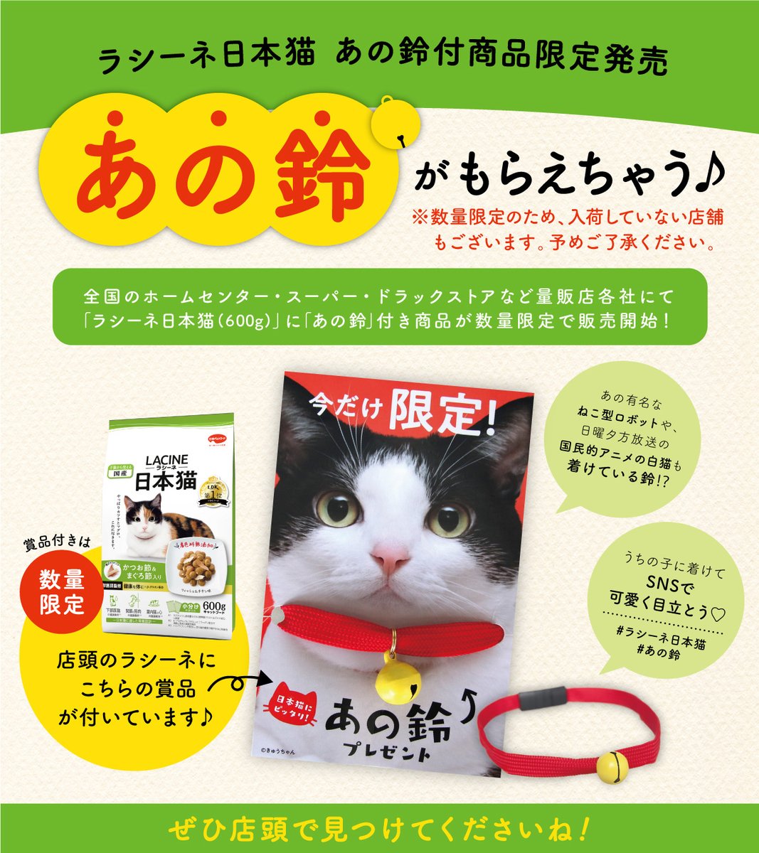 数量限定企画 日本猫にぴったりな あの鈴!?が付いてくる