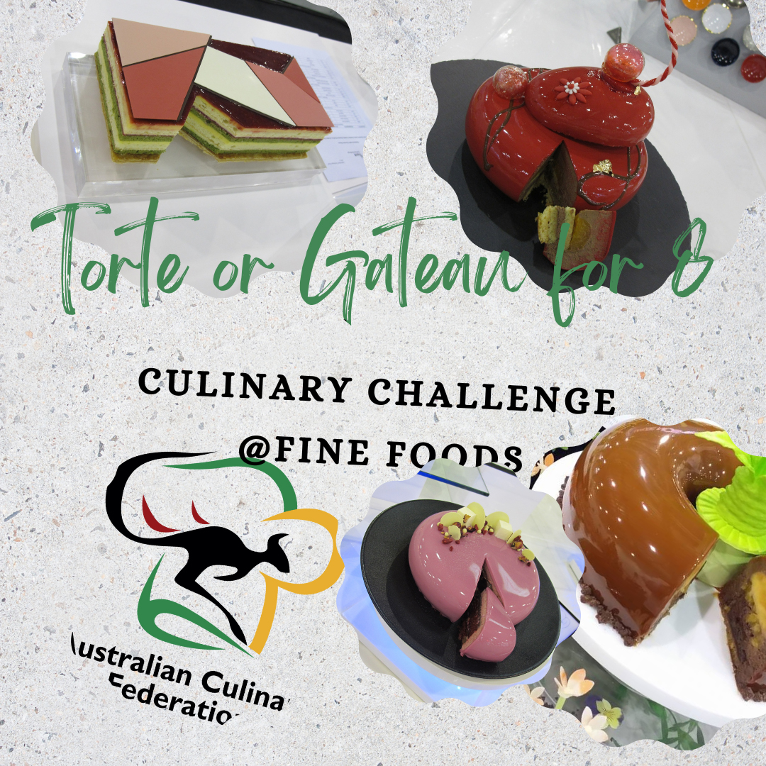 ACFaussiechefs's tweet image. S4. Torte or Gateaux for eight (8) Present torte/gateaux of your choice with maximum size 22cm x eight (8) portions. All components of the decoration and cake must be edible. 

More info at tinyurl.com/5n78wa6c