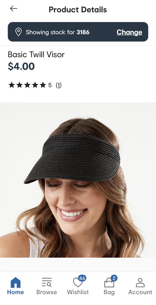 sureambeautiful's tweet photo. @Kmart_Australia error on your website!! ‘Basic Twill Visor - $4’ has a photo of the model wearing the ‘Natural Visor - $6’… False advertising.. you can thank me later https://t.co/TJFp8hsFV2