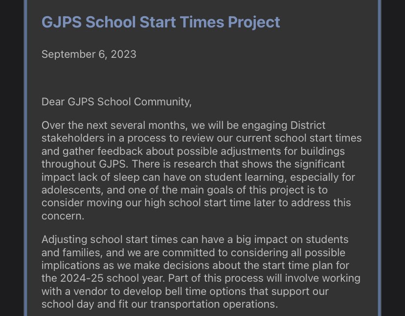 AshleyIngiosi's tweet photo. Yes! I can’t adequately convey my excitement that @GahannaJeffersn schools are  considering changing school start times! @GLHSLions high school currently starts at 7:35am which is not great for teen biological clocks. You best believe I’ll be at the focus groups! @StartSchoolL8r https://t.co/LddlPEGbwF